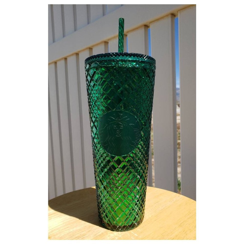 Starbucks 2022 Green Jeweled Studded Venti 24oz Tumbler